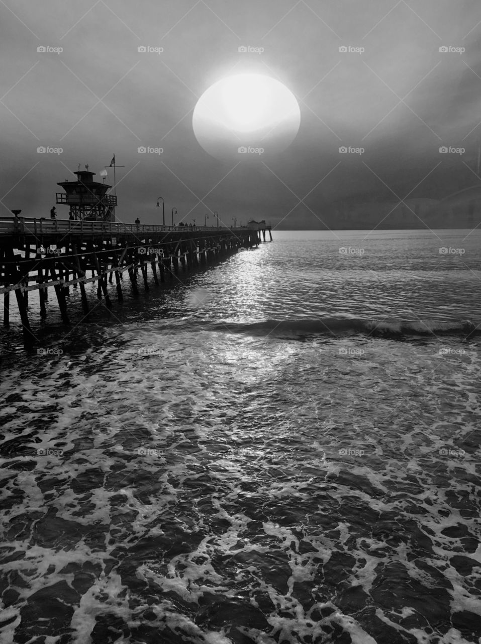Foap Mission Monochrome Photography! Monochrome Shot Sunset At The Pier!