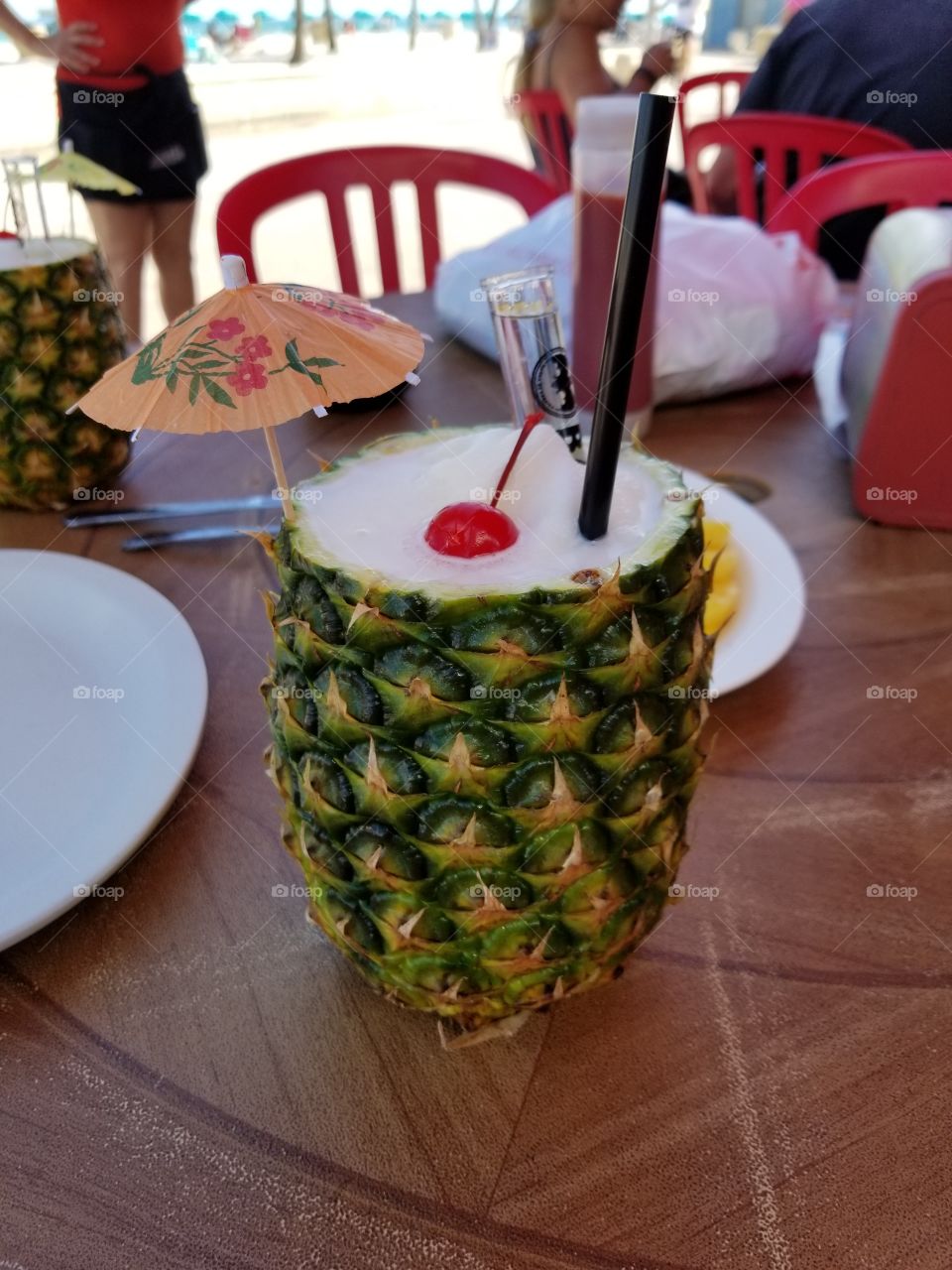 Refreshing drink on the beach