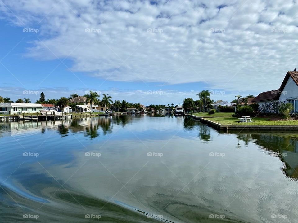 Reflections in a canal in Florida