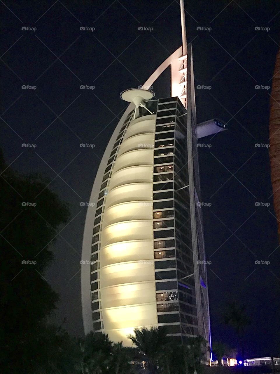 The burj al arab at night a beautiful view