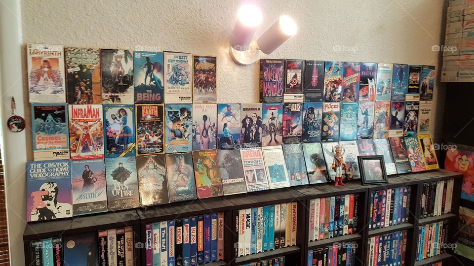 VHS Tape Collection Display