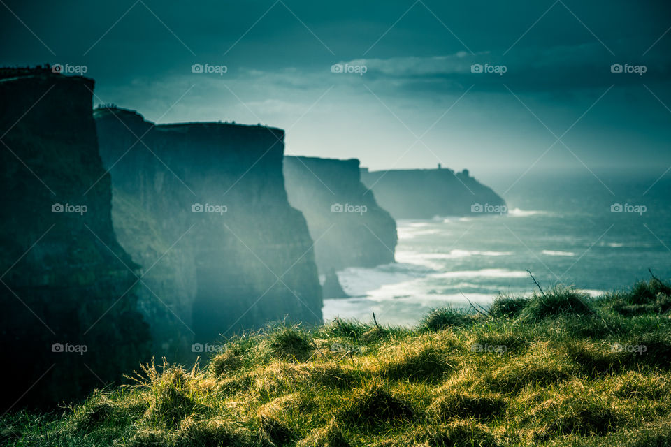 A beautiful landscape of Moher cliffs in Ireland