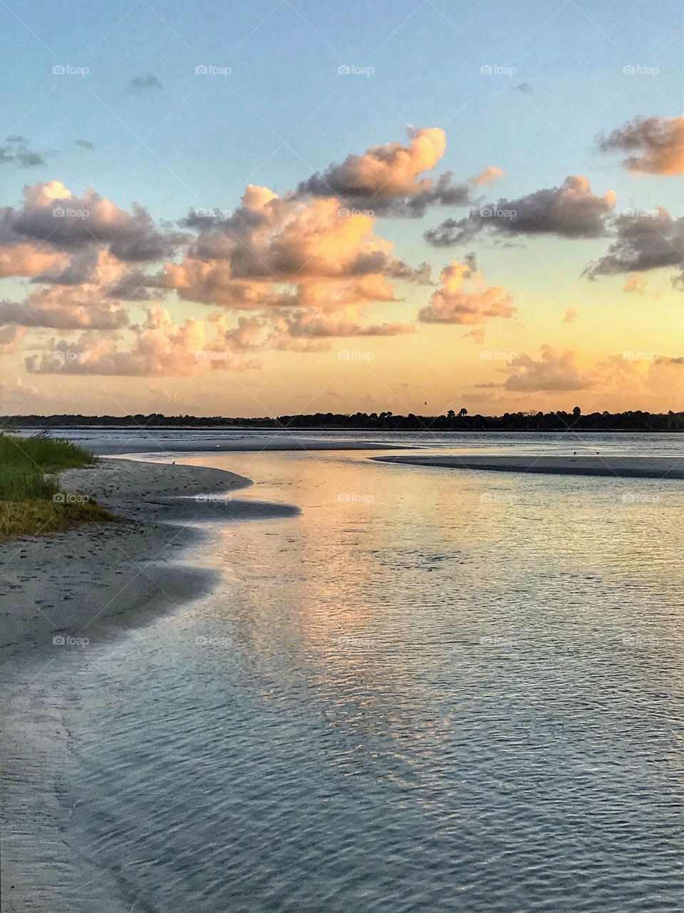 Evening colors at Matanzas Inlet