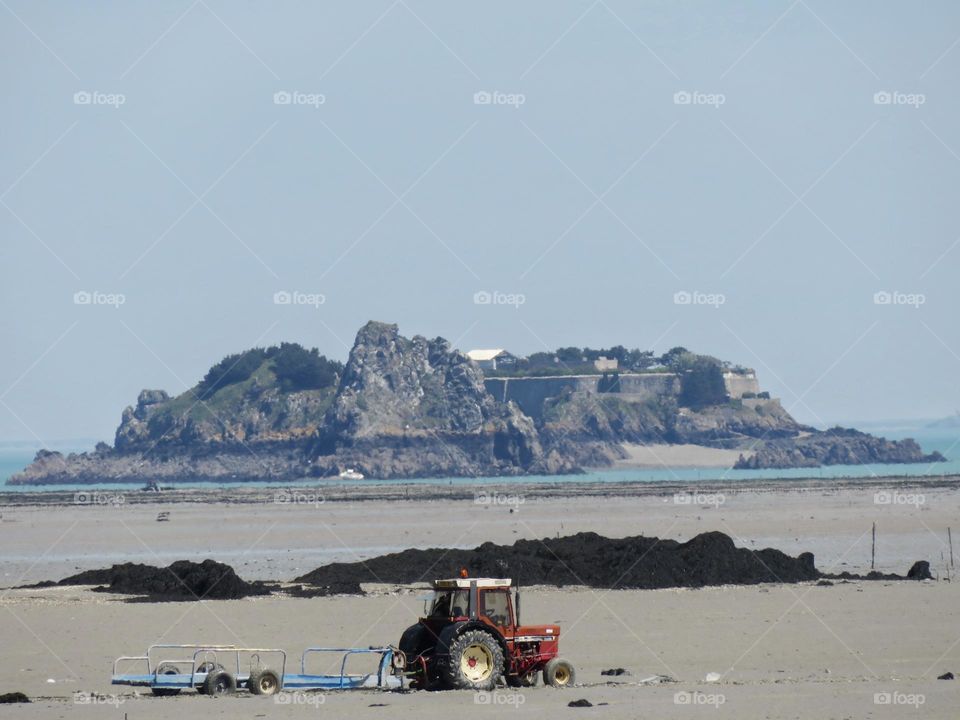 Tractor on a beach