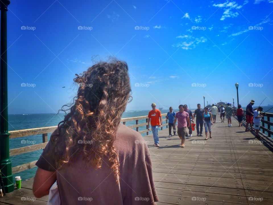 Walking at the pier