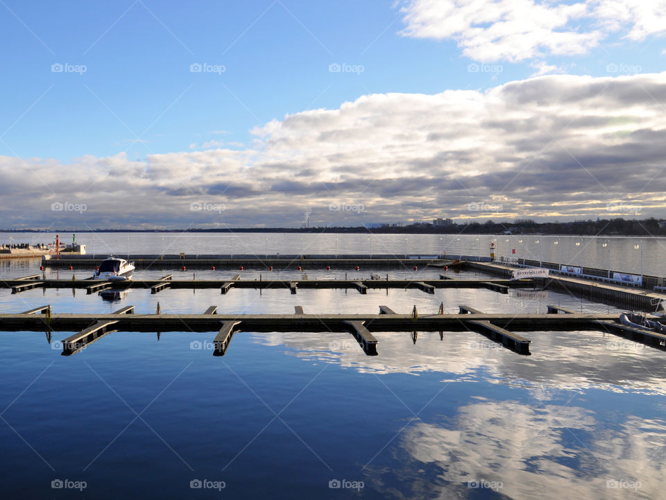 Reflections sky in the sea