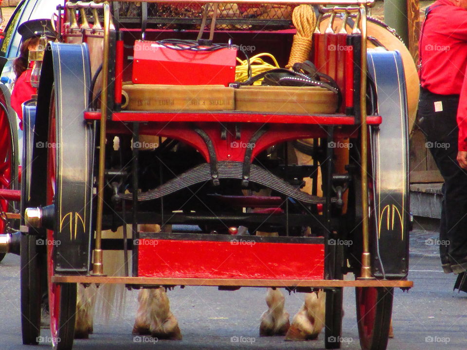 red historic fire truck