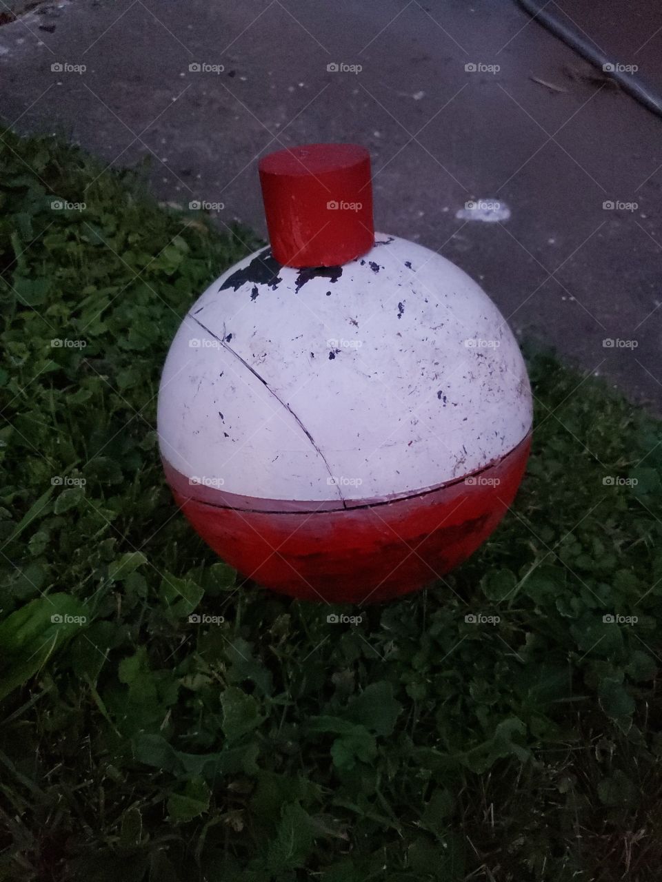 bowling ball made to look like a fishing bobber