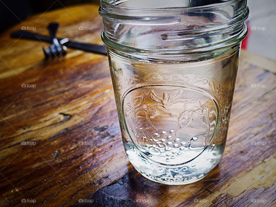 Mason jar glass of water 