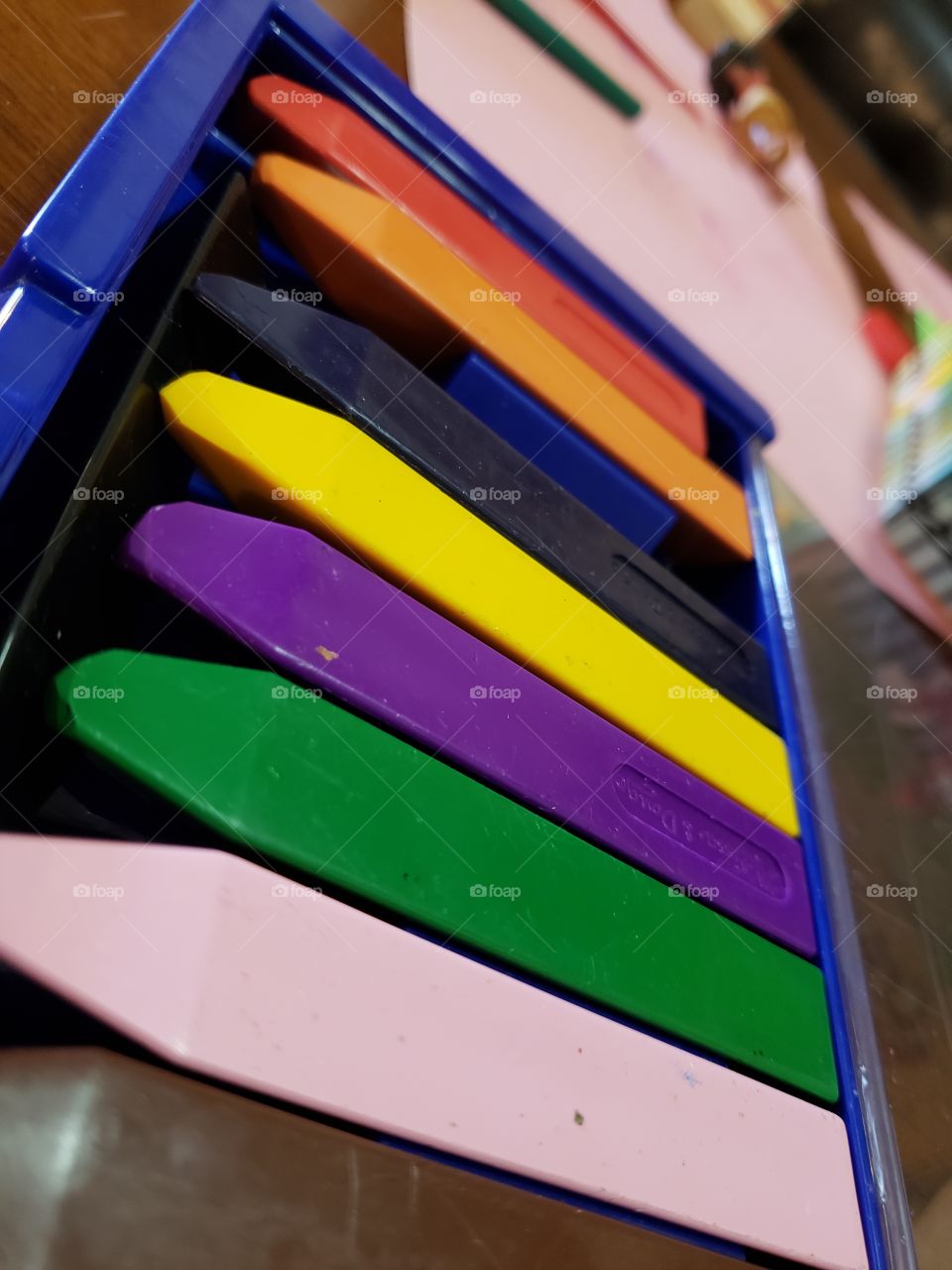 Crayons coloring, bright, dark, vibrant kids colors