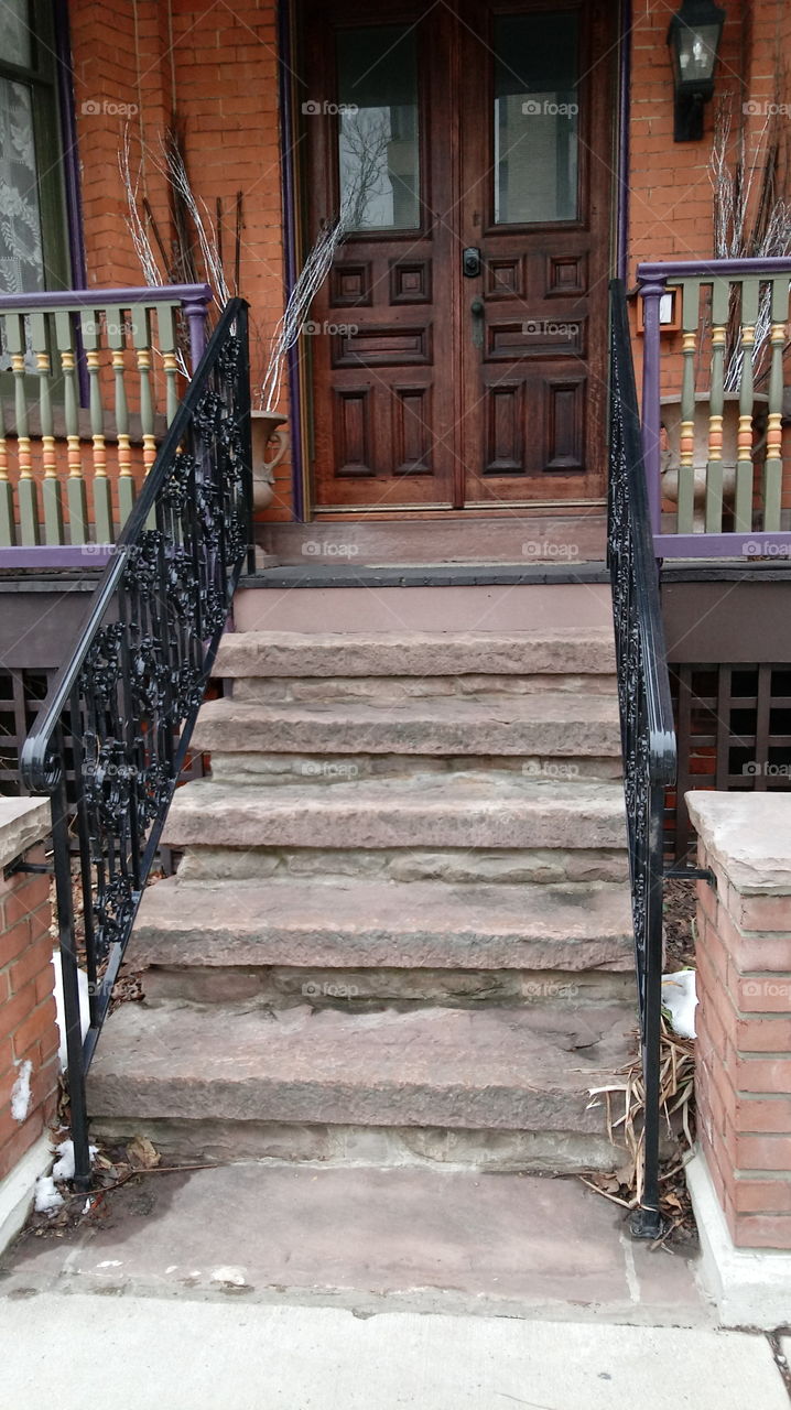 steps to Victorian house