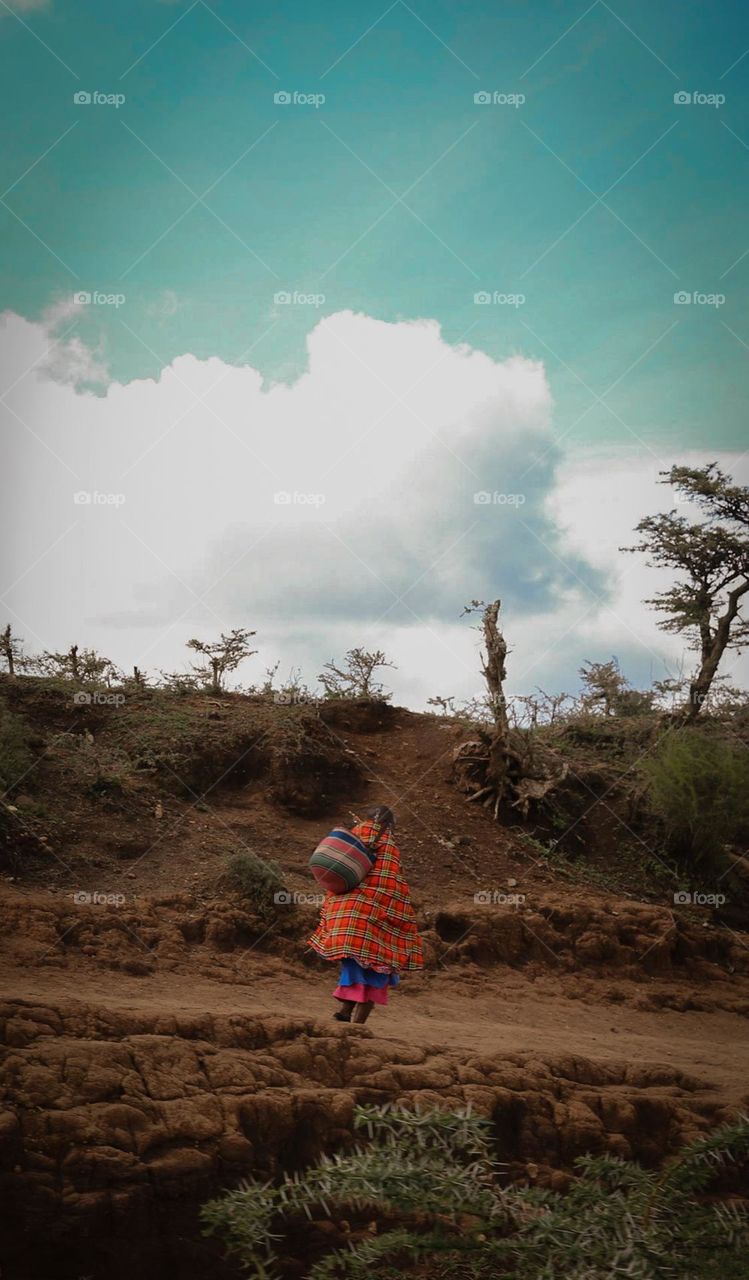 Maasai walking 
