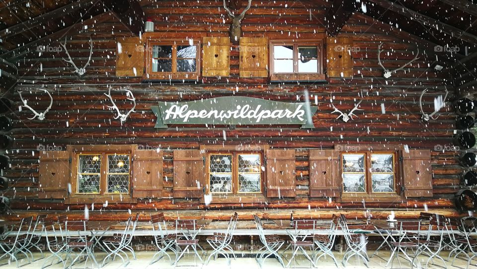 Schnee Berg Hütte Winter