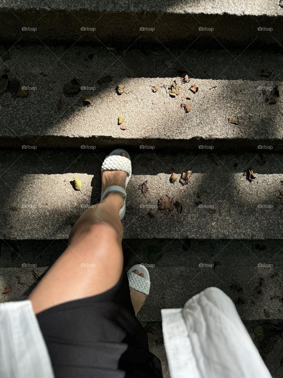 girl climbing up the stairs