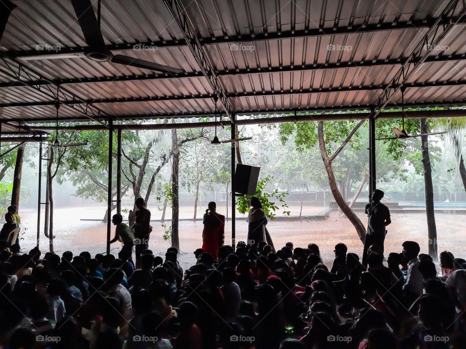 A concert in the open auditorium