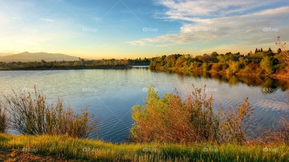 Scenic view of lake during autumn
