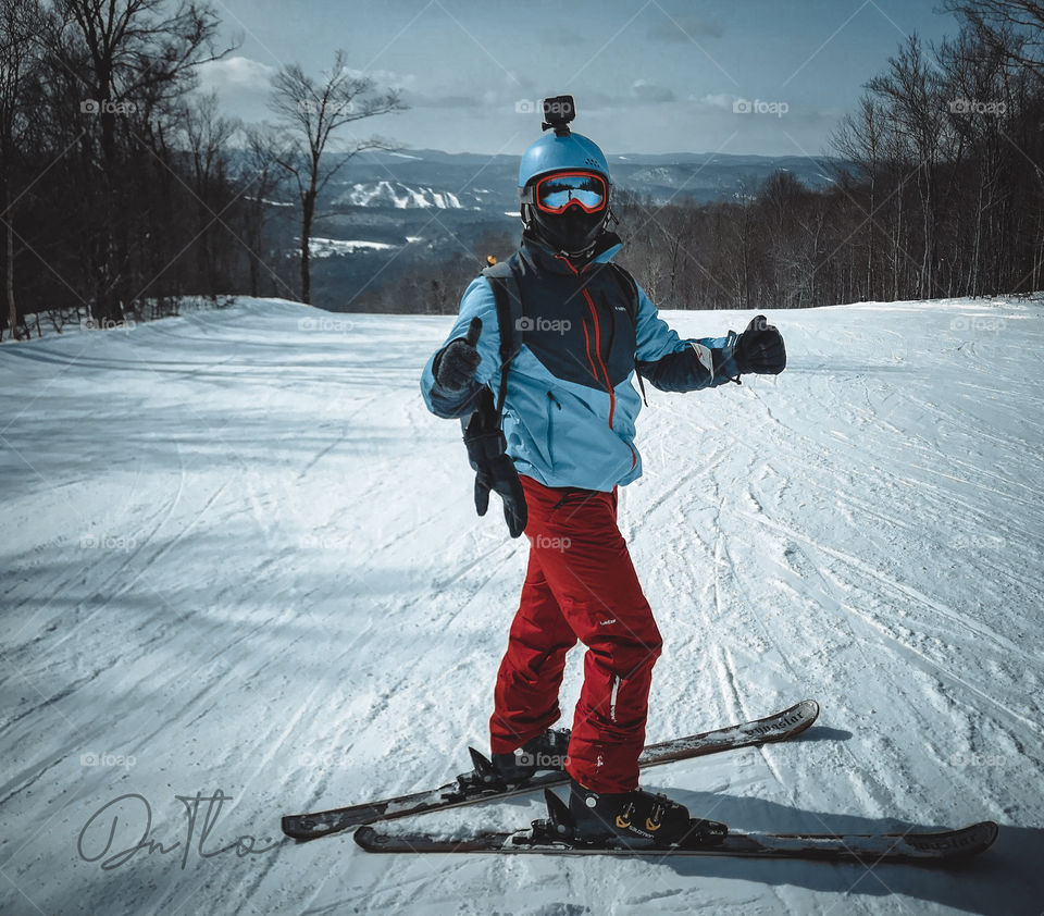 Skiing at Canadians mountains “Montremblant” 