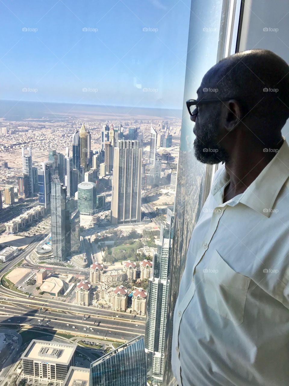 Looking down on the Dubai City from the 125th floor of the Burj Khalifa. £20.00 