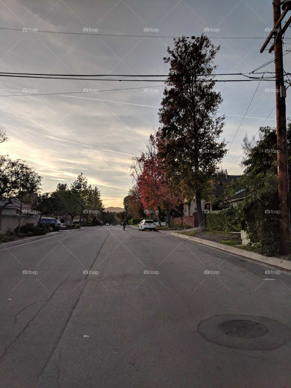 biking in the sunset