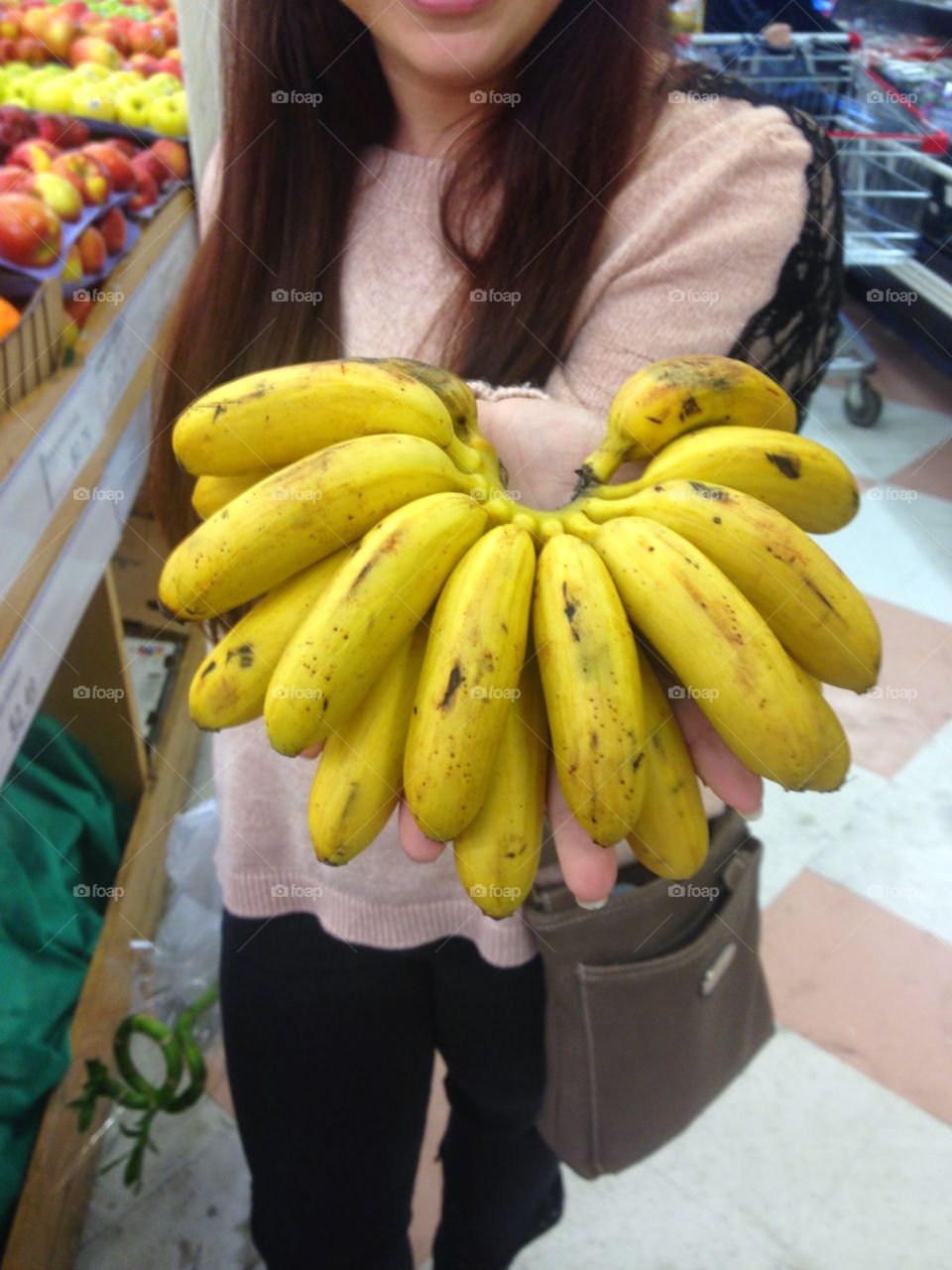 Small Than a Hand. Found these small bananas in a Korean market!
