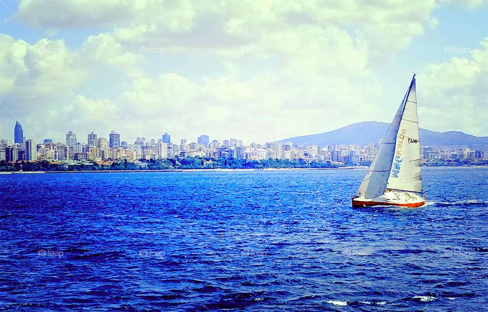 a sailboat in Istanbul waters