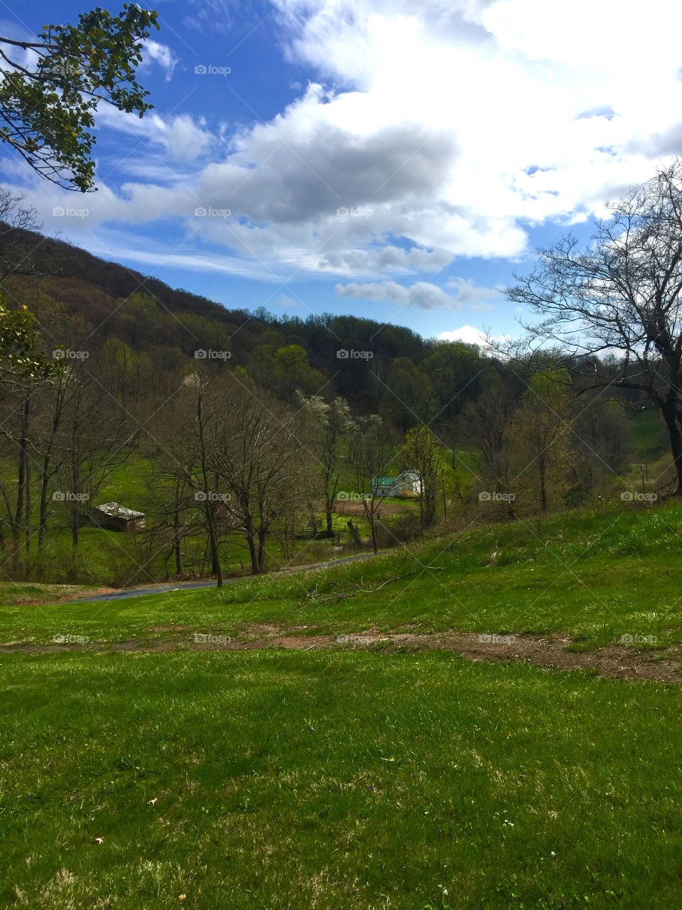 Mountain and valley view in Virginia in spring 