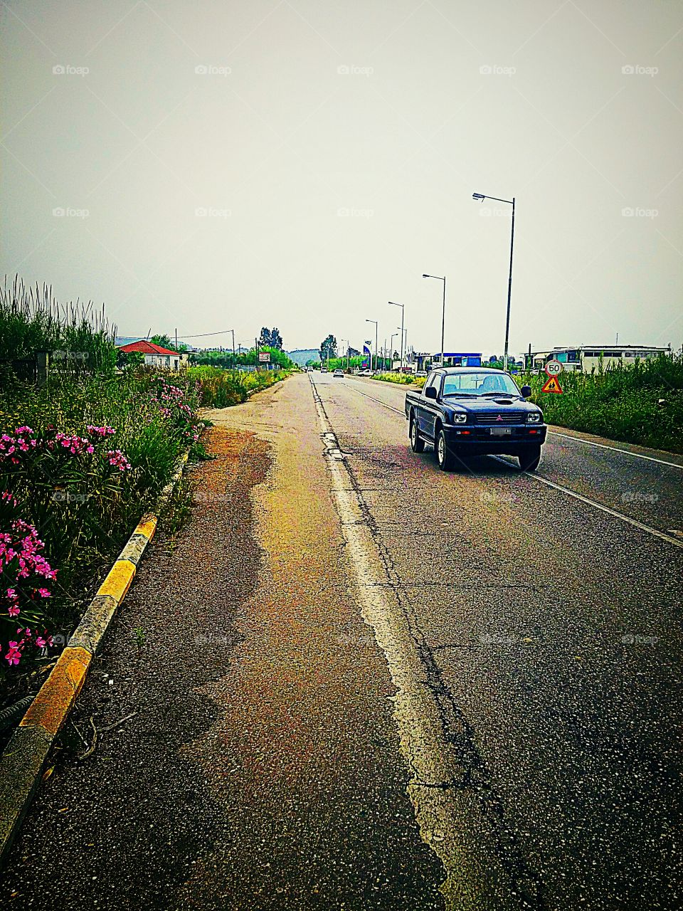 rural car on the road