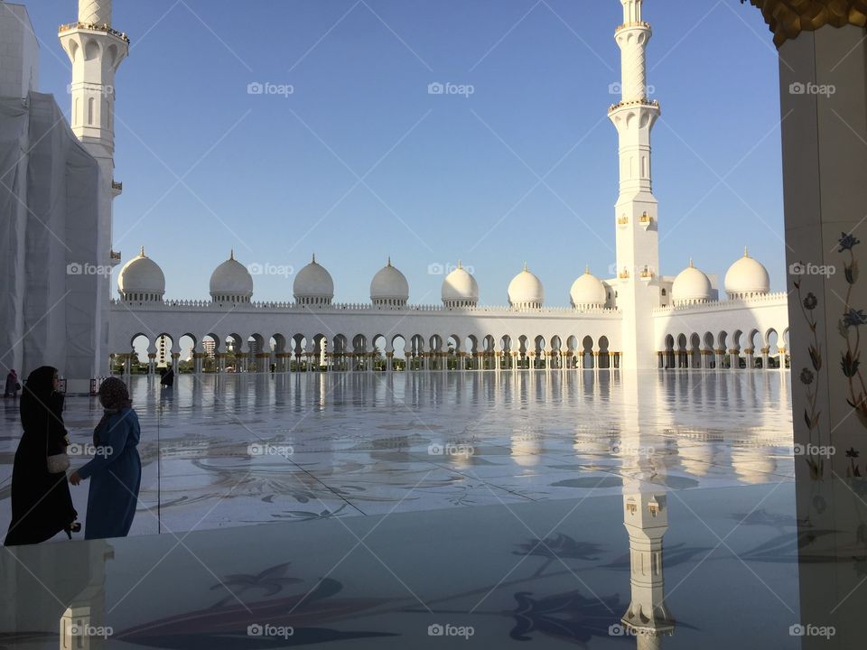 Sheikh Zayed Grand Mosque in Abu Dhabi, outside courtyard