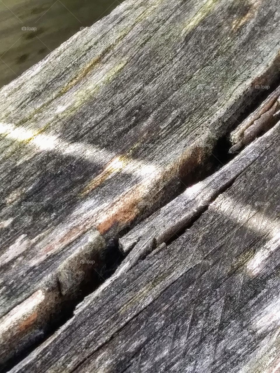 large crack in wood