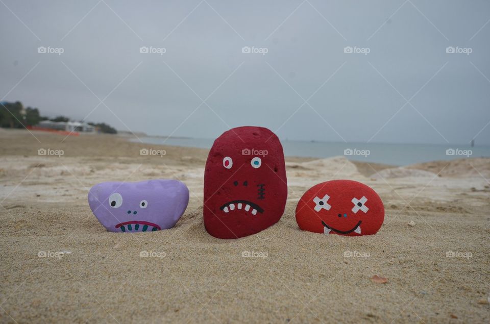 Monsters joke on the beach