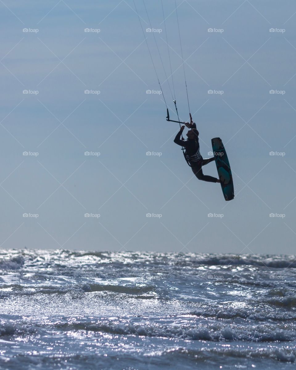 Kite surfer silhouette 