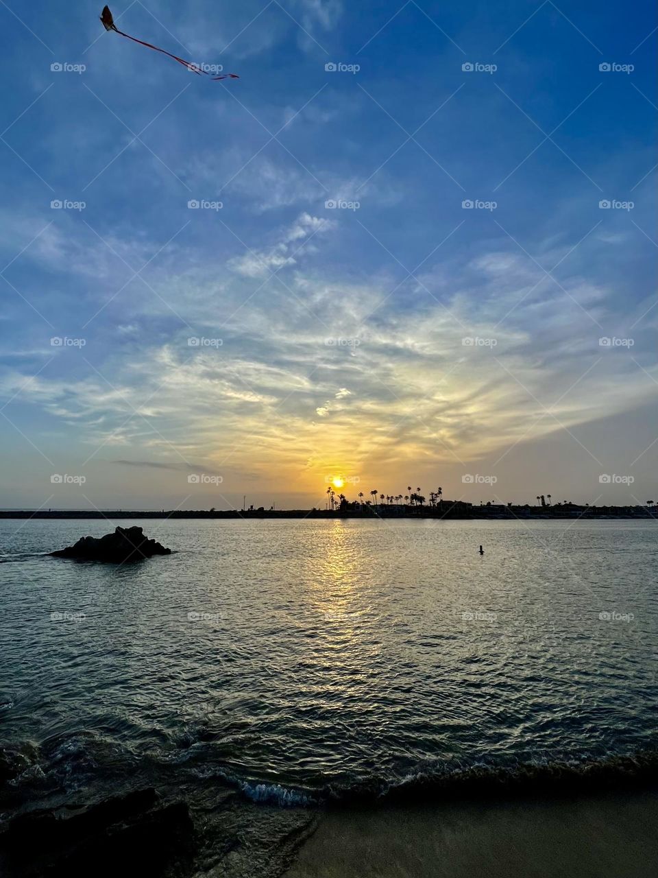 Beautiful sunset on Pirates Cove Beach  