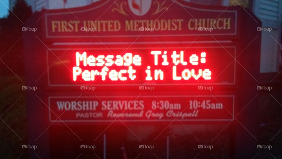 church message...perfect in love