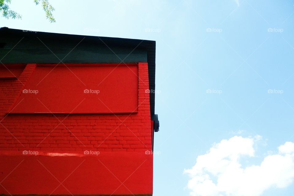 Red building corner