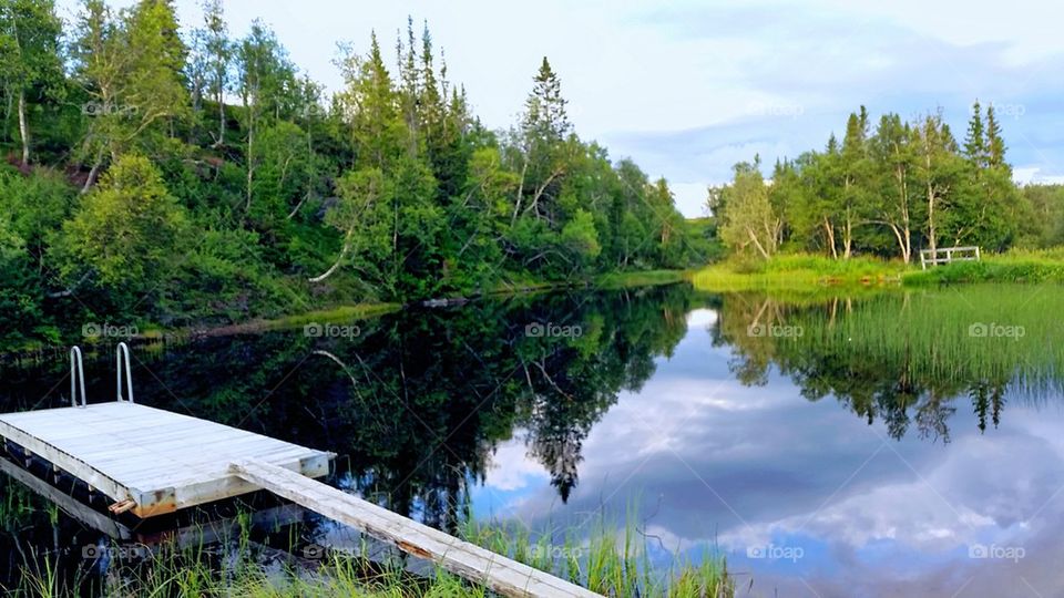 Wonderful swimming lake in the mountains