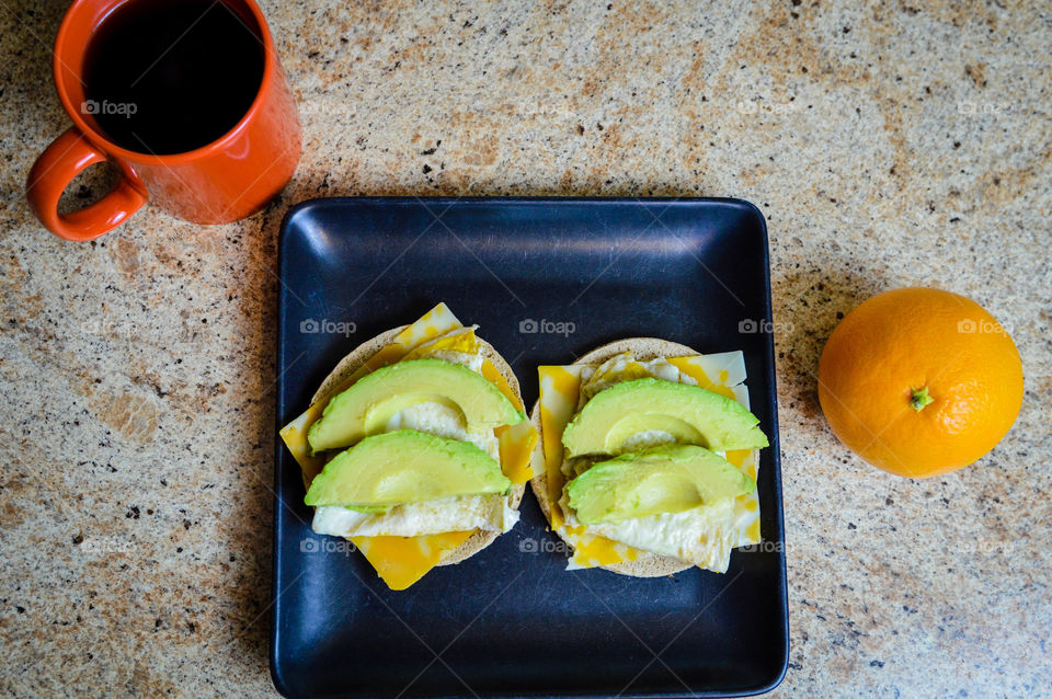 Healthy breakfast with coffee