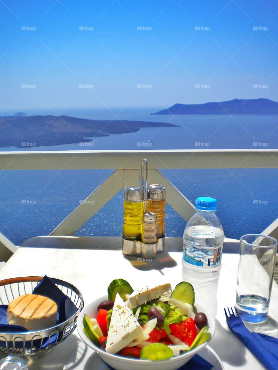 Dinner with a View. Santorini island,  Greece