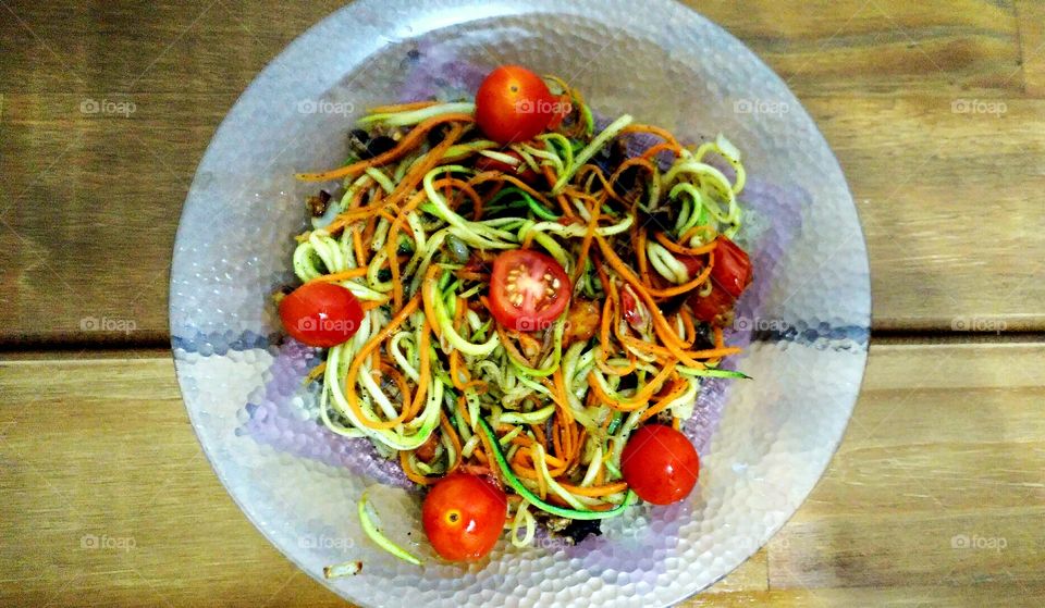 Vegetable pasta in bowl