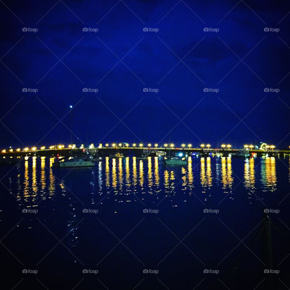 Bridge, Water, Light, Pier, City