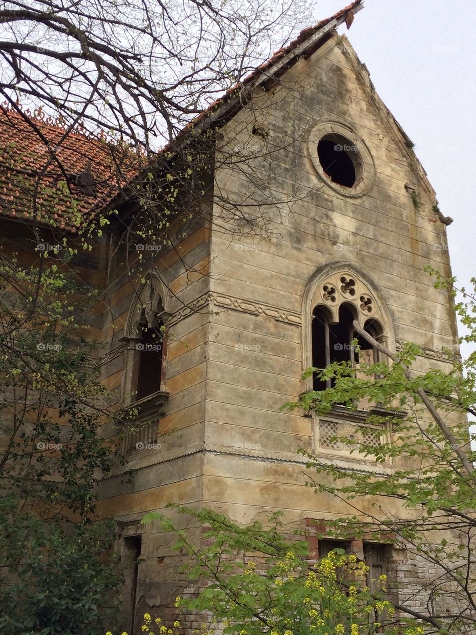 Low angle view of old building