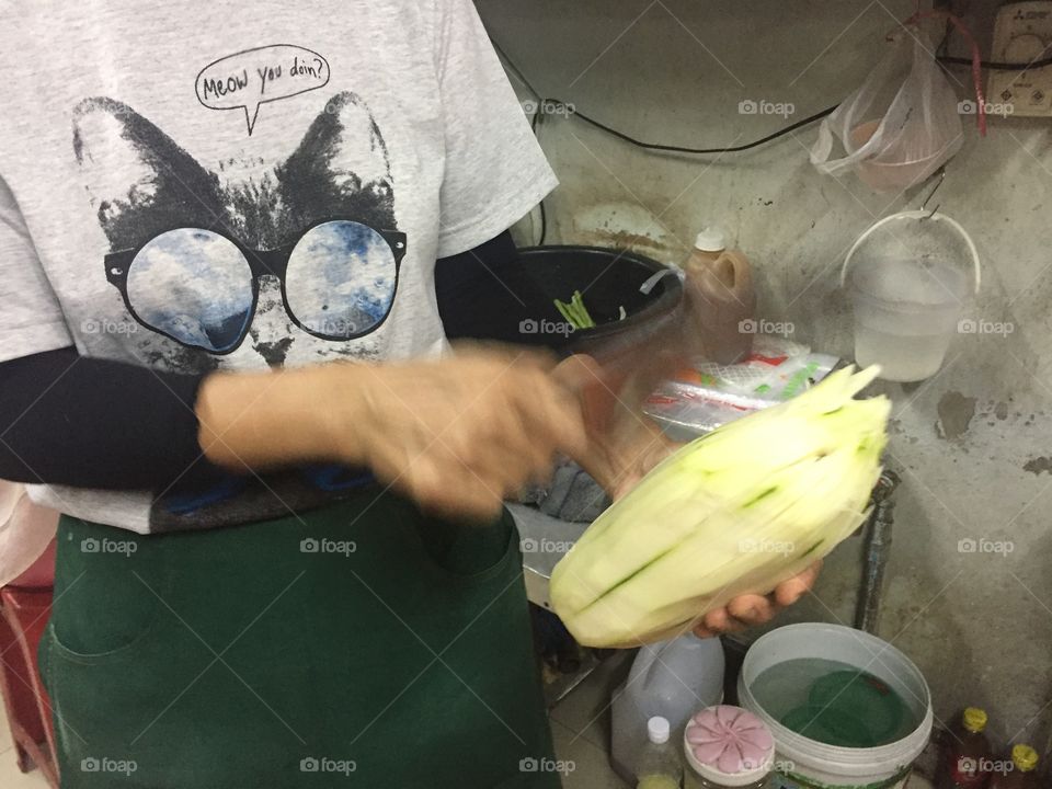 Live :making papaya salad,famous Thai food