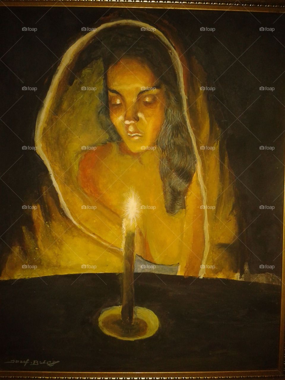 My oil painting picture of a women.
