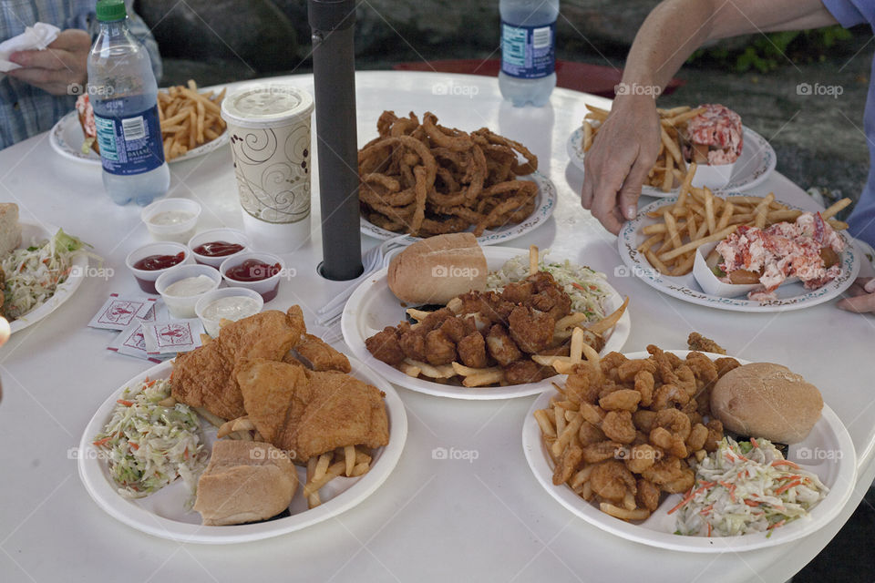 Table of fried food
