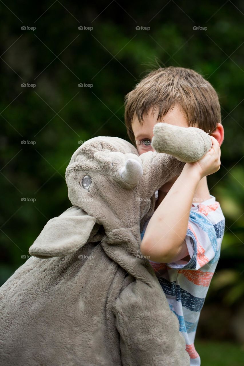 Love, photographed - I love my elephant teddy, look at his trunk Mommy! Squeeze huggy