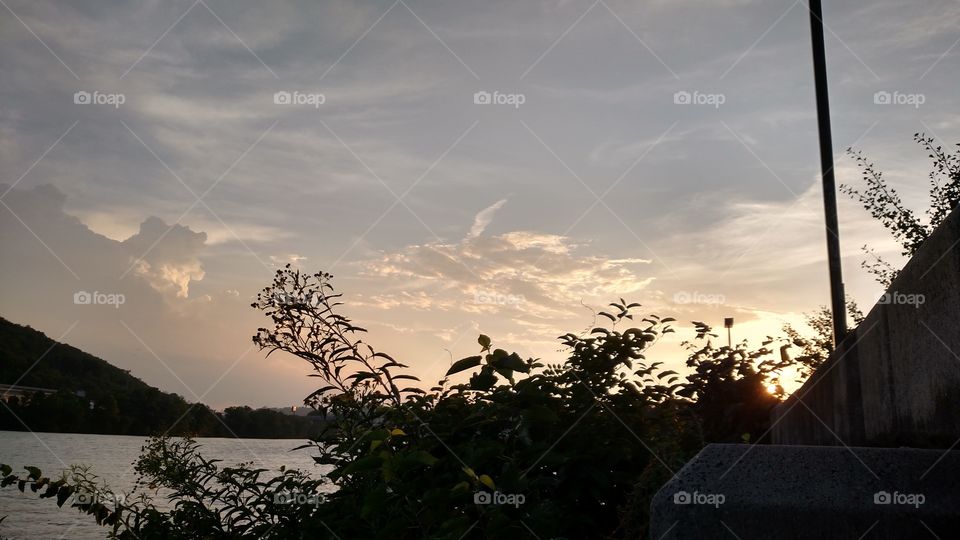Landscape, Water, Tree, Sunset, No Person