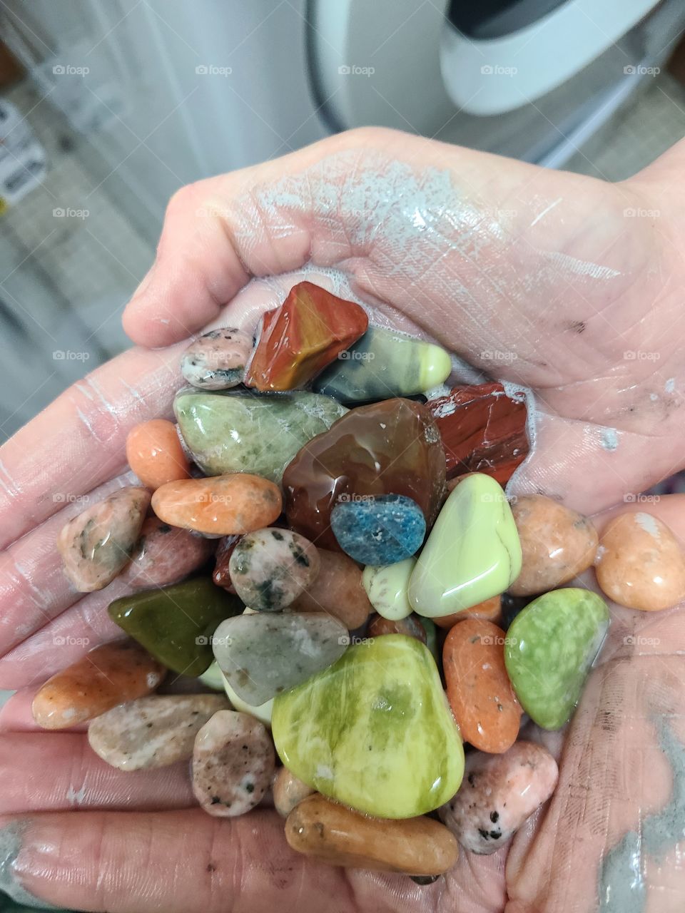 Beautiful rocks freshly tumbled