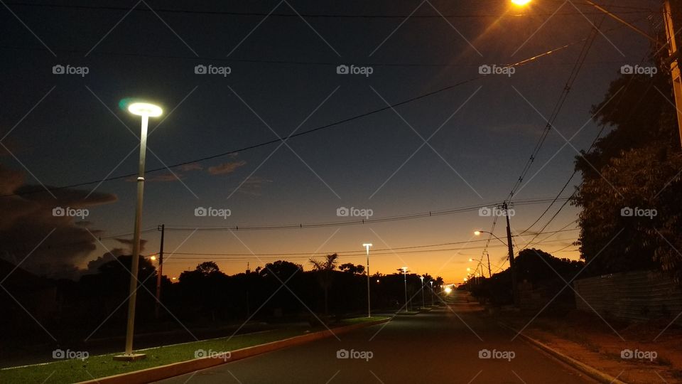 Sunset, Electricity, No Person, Light, Silhouette