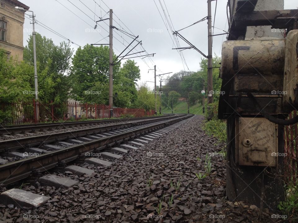 Railway track. Railway, Lviv, Ukraine