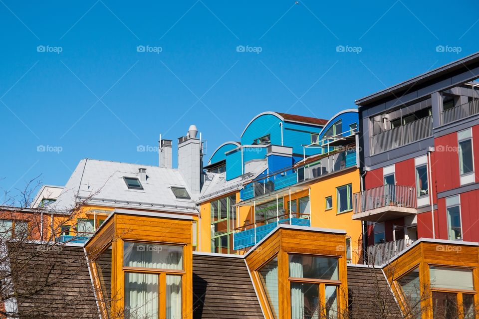 Colorful architecture in Västra Hamnen, Malmö, Sweden