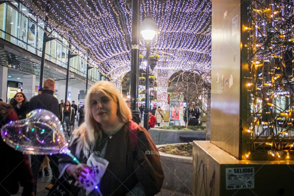 A Portrait under the street holiday arch